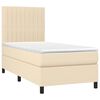 vidaXL Boxspringbett mit Matratze & LED Creme 100x200 cm Stoff