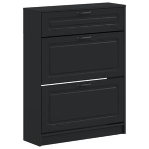 vidaXL Schuhschrank UTRECHT 78 x 24 x 100 cm Holzwerkstoff Schwarz