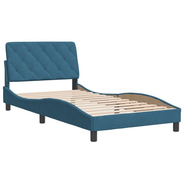 vidaXL Bettgestell ohne Matratze Blau 100x200 cm Samt