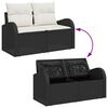 vidaXL Gartensofa-set mit Kissen mit Kissen 6 pcs Schwarz Poly Rattan