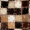 vidaXL Teppich Echtes Leder Patchwork 80 x 150 cm Karo Braun Wei&szlig;