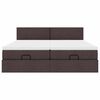 vidaXL Ottoman-Bett mit Matratzen Dunkelbraun 160x200 cm Stoff