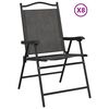 vidaXL Klappbare Gartenst&uuml;hle 8 Stk. Graumeliert Stahl und Textilene