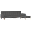 vidaXL Schlafsofa 2-Sitzer mit Fu&szlig;hocker Dunkelgrau Stoff