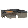 vidaXL Gartensofa-set 13 pcs Grau Poly-Rattan