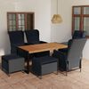 vidaXL 7-tlg. Garten-Essgruppe Dunkelgrau