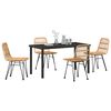 vidaXL Garten Essgruppe 5 pcs Braun Pulverbeschichteter Stahl