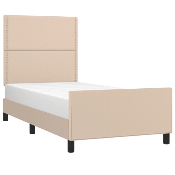 vidaXL Bettgestell mit Kopfteil Cappuccino-Braun 90x190 cm Kunstleder