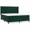 vidaXL Boxspringbett mit Matratze Dunkelgr&uuml;n 180x200 cm Samt