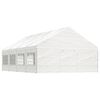vidaXL Pavillon mit Dach Wei&szlig; 8,92x5,88x3,75 m Polyethylen