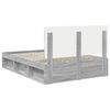 vidaXL Bettrahmen Graues Sonoma 150 x 200 cm Massives Kiefernholz