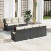 vidaXL Gartensofa-set mit Kissen 8 pcs Schwarz Poly-Rattan