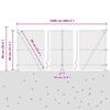 vidaXL Zaunpfosten Grau 25 x 0,8 m (40 x 40 mm Maschen) Stahl und PVC