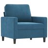 vidaXL 3-tlg. Sofagarnitur mit Kissen Blau Samt