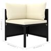 vidaXL 11-tlg. Garten-Lounge-Set mit Kissen Poly Rattan Schwarz