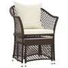 vidaXL 2-tlg. Garten-Lounge-Set mit Kissen Braun Poly Rattan