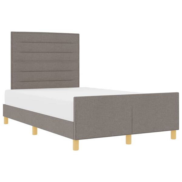 vidaXL Bettgestell mit Kopfteil Taupe 120 x 190 cm Stoff