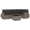 vidaXL 6-tlg. Garten-Sofagarnitur mit Kissen Grau Poly Rattan