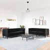 vidaXL Wohnzimmer Couch 2 pcs Schwarz 194 x 74,5 x 70,5 cm Samt