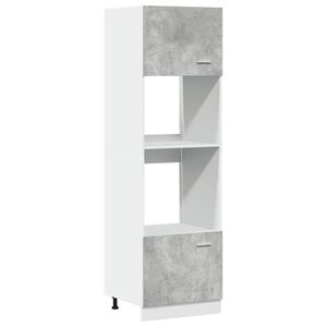 vidaXL Mikrowellenumbauschrank Lyon Betongrau 60x57x207 cm Holzwerkstoff