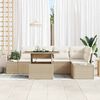 vidaXL Gartensofa-set mit Kissen 6 pcs Beige Poly-Rattan