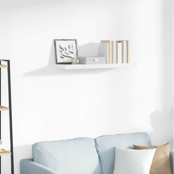 vidaXL Schweberegal Hochglanz-Wei&szlig; 80x23,5x3,8 cm MDF