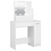 vidaXL Schminktisch mit LED Wei&szlig; 86,5x35x136 cm