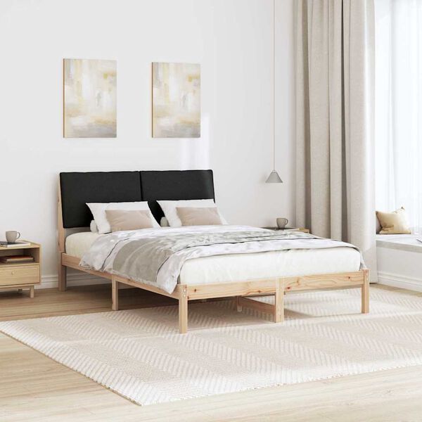 vidaXL Bettgestell Braun und Schwarz 160 x 200 cm Massivholz Kiefer