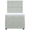 vidaXL Boxspringbett mit Matratze Hellgrau 100x200 cm Samt