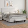 vidaXL Boxspringbett mit Matratze Wei&szlig; 180x200 cm Kunstleder