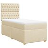 vidaXL Boxspringbett mit Matratze Creme 90x200 cm Stoff
