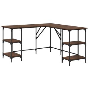 vidaXL Schreibtisch Braun Eichen-Optik 139x139x75 cm Holzwerkstoff