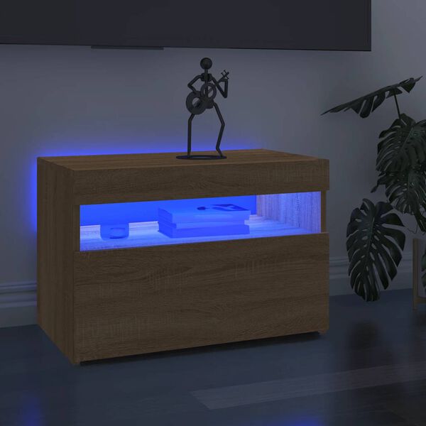 vidaXL TV-Schrank mit LED-Leuchten Sonoma-Eiche 60x35x40 cm