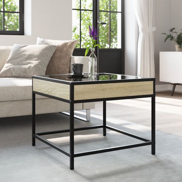 vidaXL Couchtisch mit Infinity-LED Sonoma-Eiche 50x50x41 cm