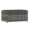 vidaXL 3-tlg. Garten-Lounge-Set mit Kissen Grau Poly Rattan