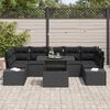 vidaXL Garten-Sofa-Set mit Kissen 8 pcs Schwarz