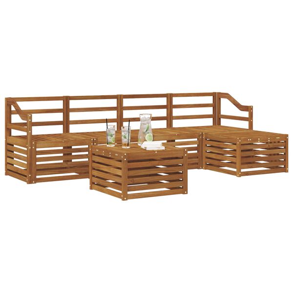 vidaXL Sofagarnituren 6 pcs Natur Massivholz Akazie