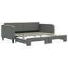 vidaXL Tagesbett Ausziehbar Dunkelgrau 100x200 cm Stoff