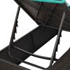 vidaXL Doppelte Sonnenliege T&uuml;rkis 205 x 129 x 200 cm Poly-Rattan