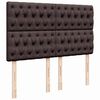vidaXL Ottoman-Bett mit Matratze & LEDs Dunkelbraun 140x200 cm Stoff