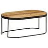 vidaXL Couchtisch Oval Raues Massives Mangoholz und Stahl 100 cm