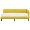 vidaXL Eckbettgestell mit Matratze mit Kopfteil Gelb 90 x 190 cm Samt