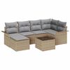 vidaXL Gartensofa-set 7 stk. Beige Poly-Rattan