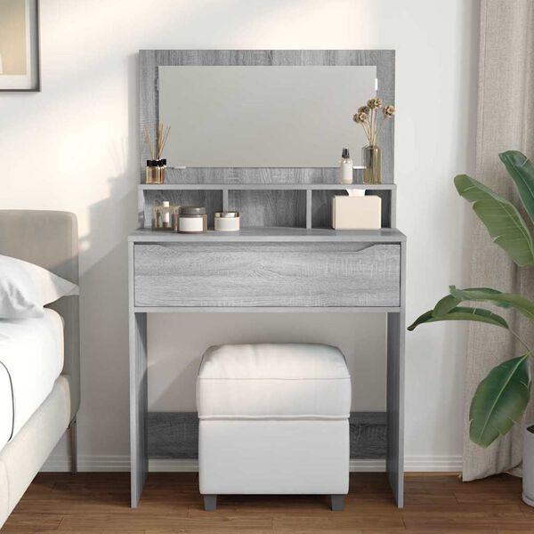 vidaXL Schlafzimmer-Frisiertische Graues Sonoma 80 x 39,6 x 135 cm