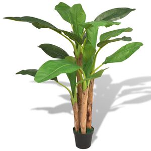 vidaXL K&uuml;nstlicher Bananenbaum mit Topf 175 cm Gr&uuml;n