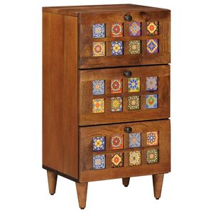 vidaXL Sideboard mit Speicher Walnuss 40 x 33 x 75 cm Massivholz Mango