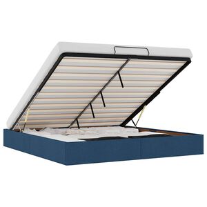 vidaXL Ottoman-Bett ohne Matratze Blau 180x200 cm Stoff