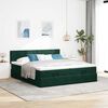 vidaXL Ottoman-Bett mit Matratzen & LEDs Dunkelgr&uuml;n 180x200 cm Samt