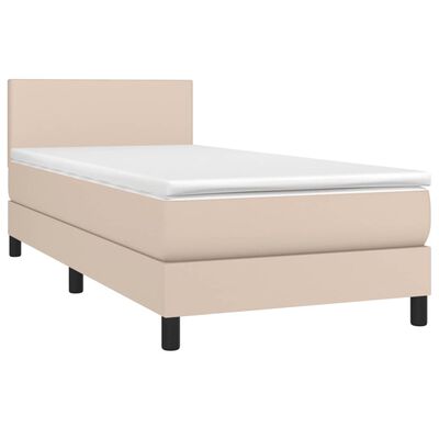 vidaXL Boxspringbett Matratze Cappuccino-Braun 100x200cm Kunstleder