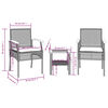 vidaXL 3-tlg. Bistro-Set mit Kissen Beige Poly Rattan Akazienholz
